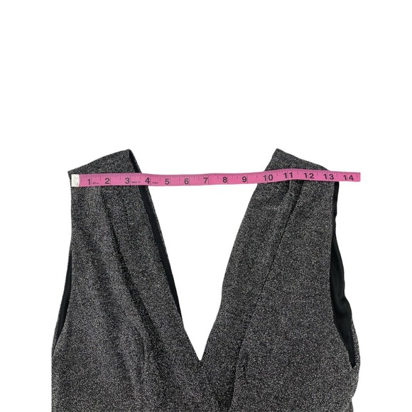 Fraiche By J In Silver Deep V-neck Fit & Flare Minidress Size Large - Picture 8 of 8